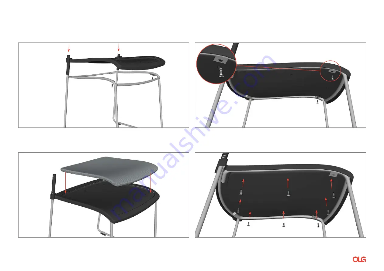 OLG Game Sled Chair with Upholstered Seat and... Скачать руководство пользователя страница 3