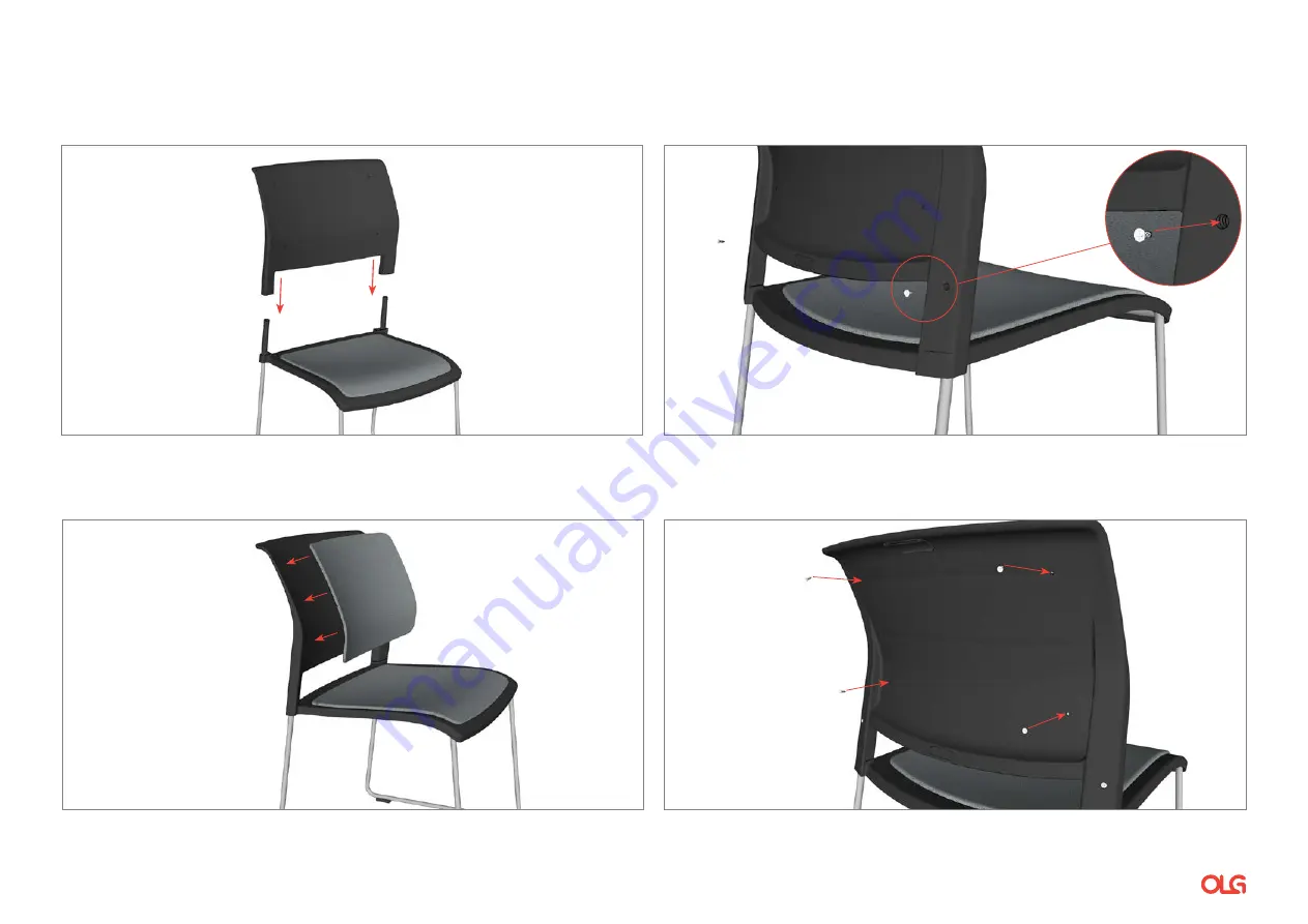 OLG Game Sled Chair with Upholstered Seat and... Скачать руководство пользователя страница 4