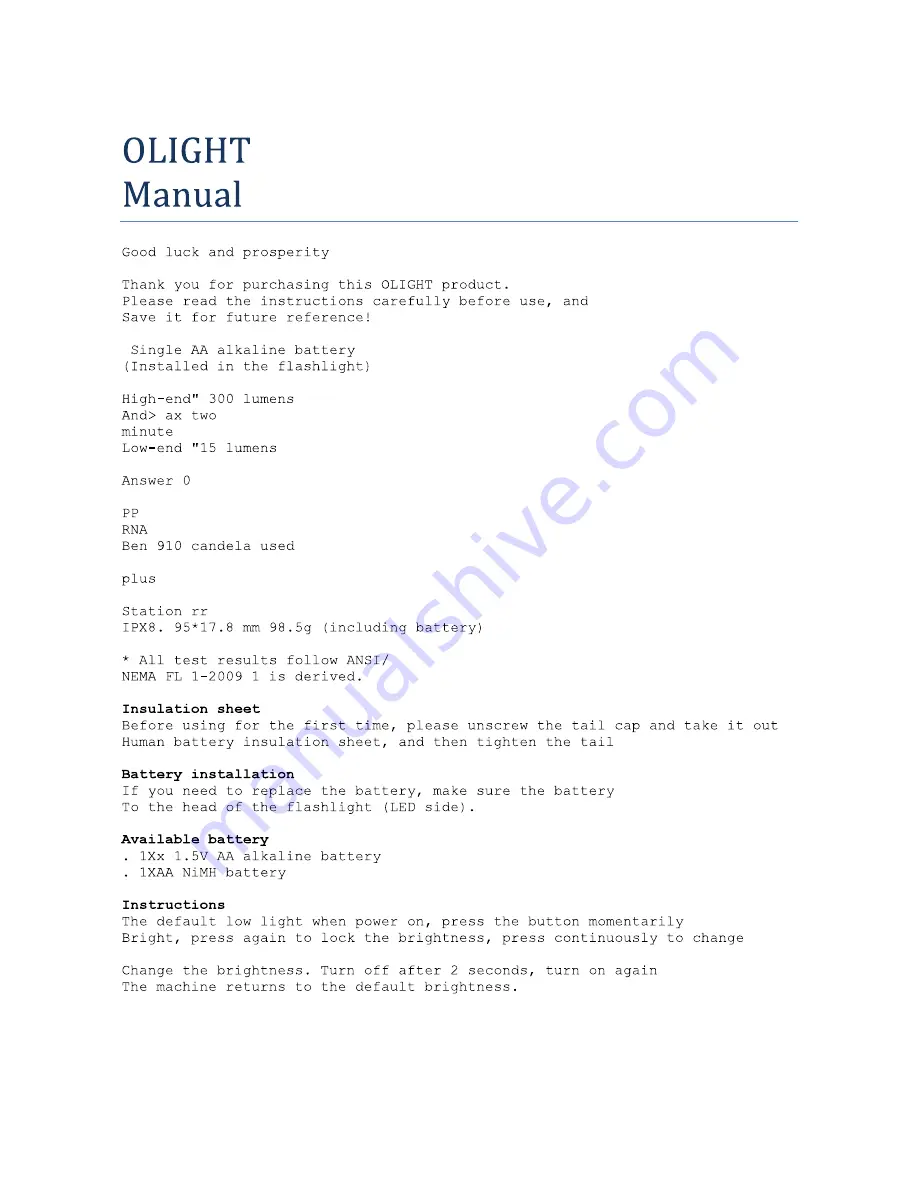 OLIGHT i5T EOS Manual Download Page 3