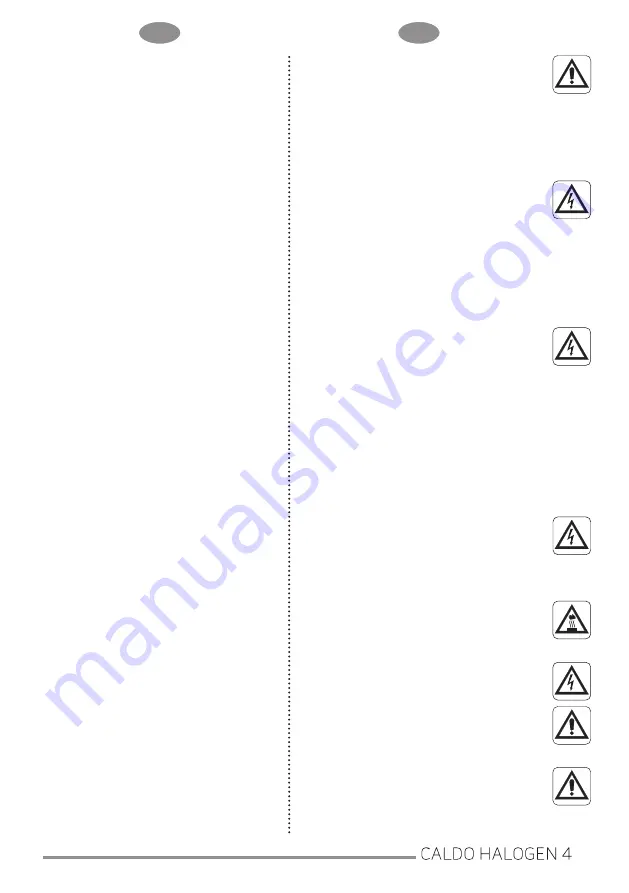Olimpia splendid CALDO HALOGEN 4 Instructions For Installation, Use And Maintenance Manual Download Page 11