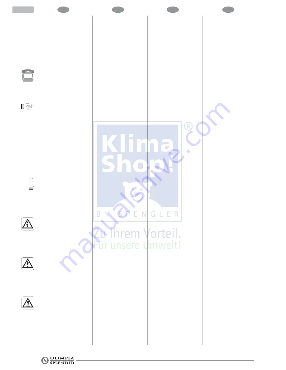 Olimpia splendid NEXYA S inverter 12HP Instructions For Installation, Use And Maintenance Manual Download Page 16