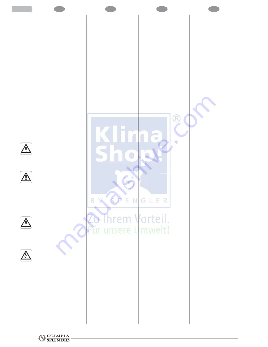 Olimpia splendid NEXYA S inverter 9HP Instructions For Installation, Use And Maintenance Manual Download Page 8