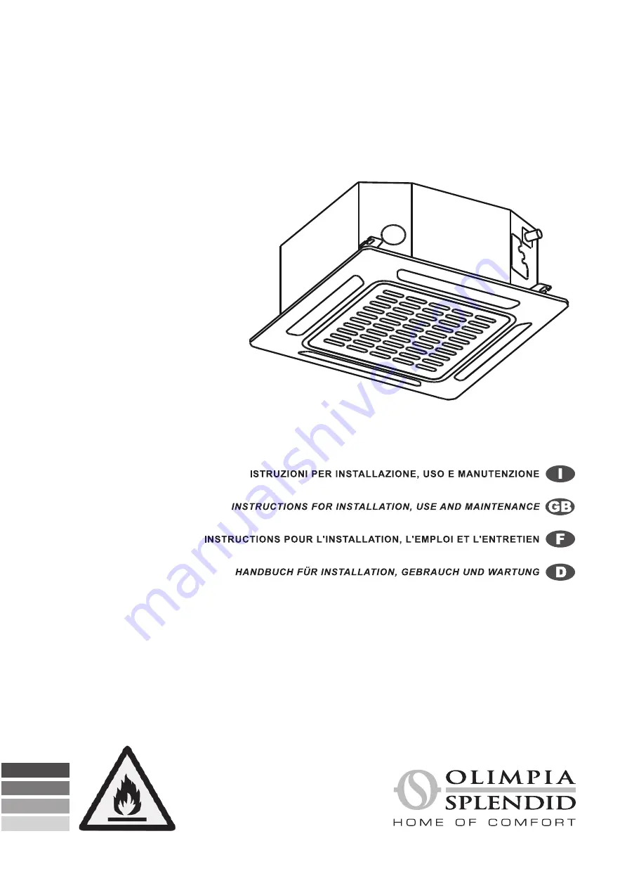 Olimpia splendid NEXYA S4 E CASSETTE 12 Instructions For Installation, Use And Maintenance Manual Download Page 1