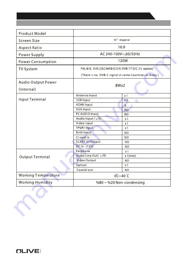 Olive 50UC7410 Скачать руководство пользователя страница 29