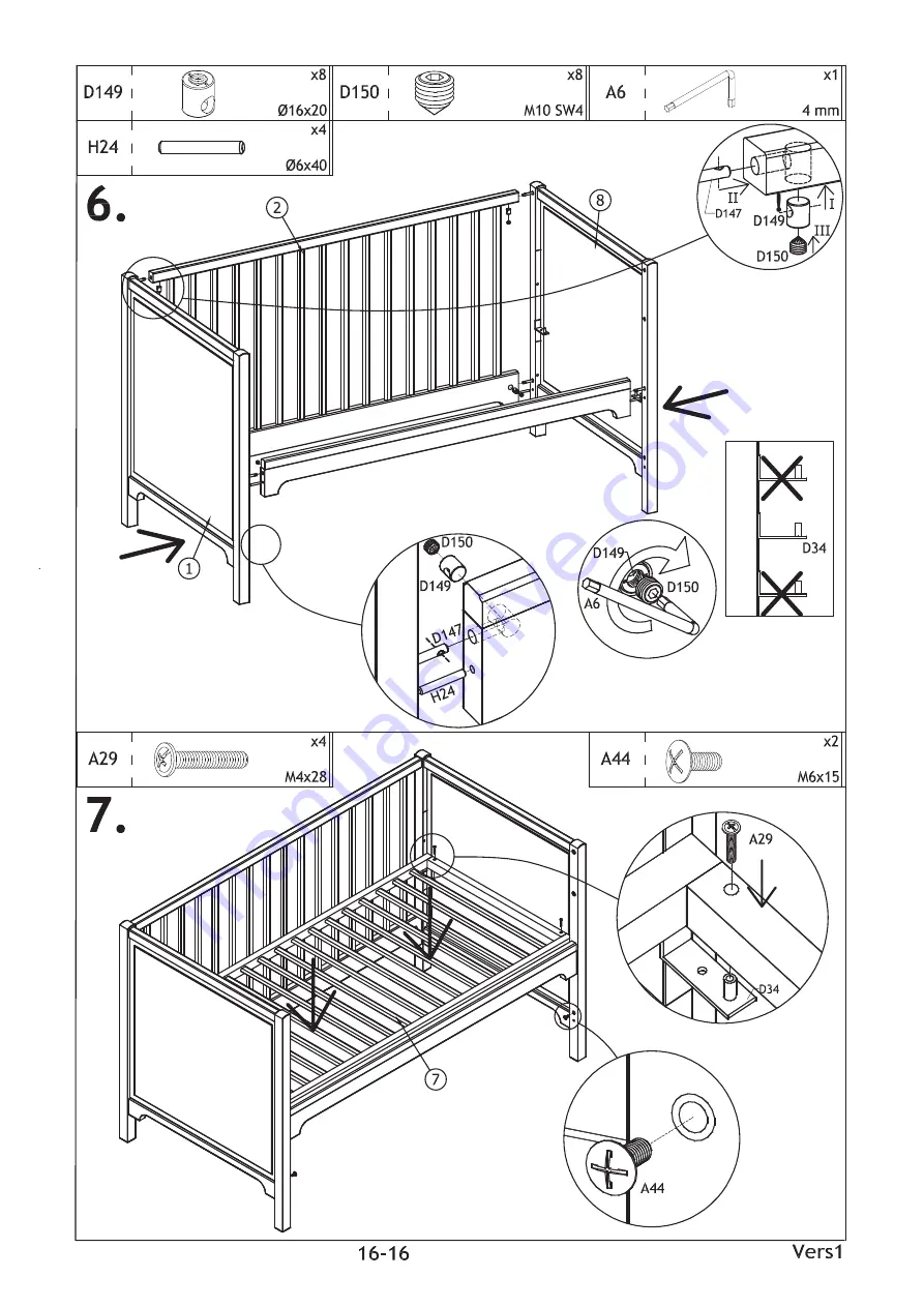 Oliver Furniture SEASIDE Series Assembly Instructions Manual Download Page 16