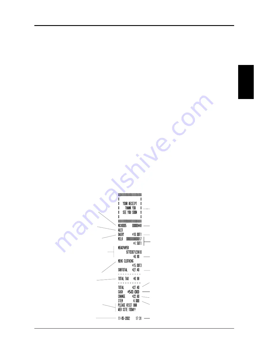 Olivetti ECR 3550 T euro Clerk Manual Download Page 17