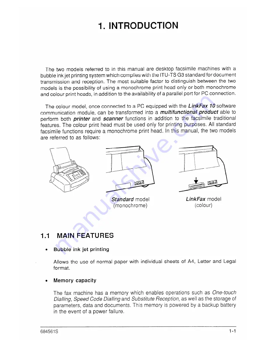 Olivetti OFX 500 LINKFAX Service Manual Download Page 12