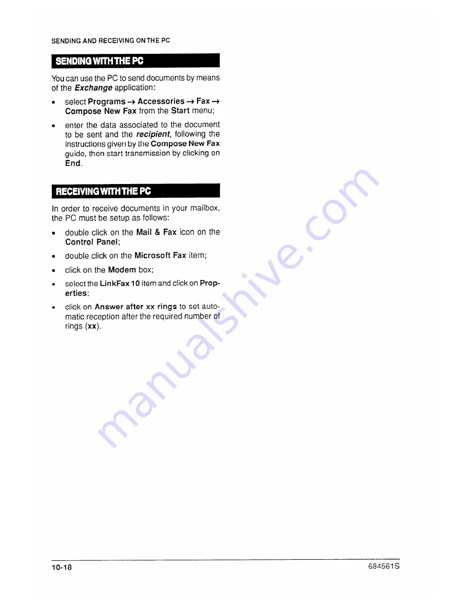 Olivetti OFX 500 LINKFAX Service Manual Download Page 192