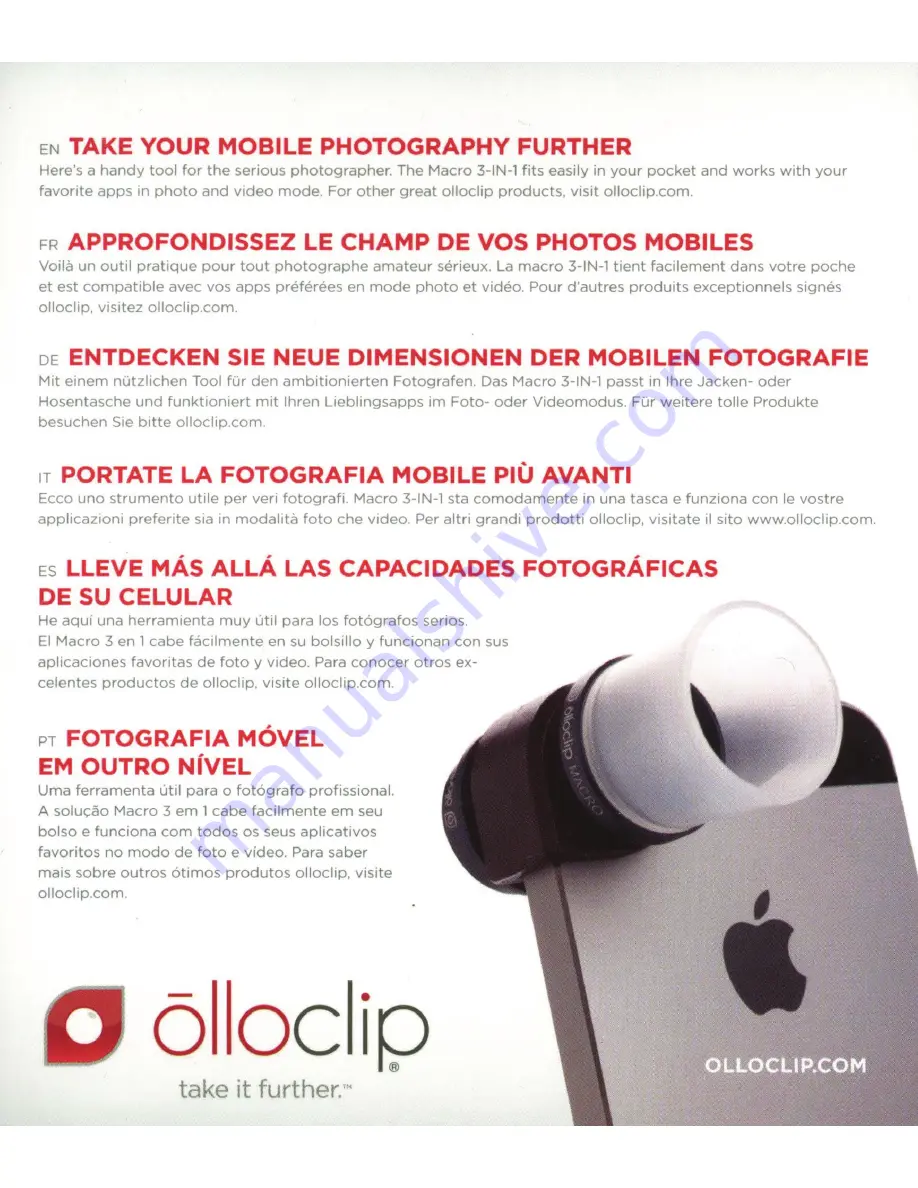 Olloclip MACRO 3-IN-1 LENS Manual Download Page 2