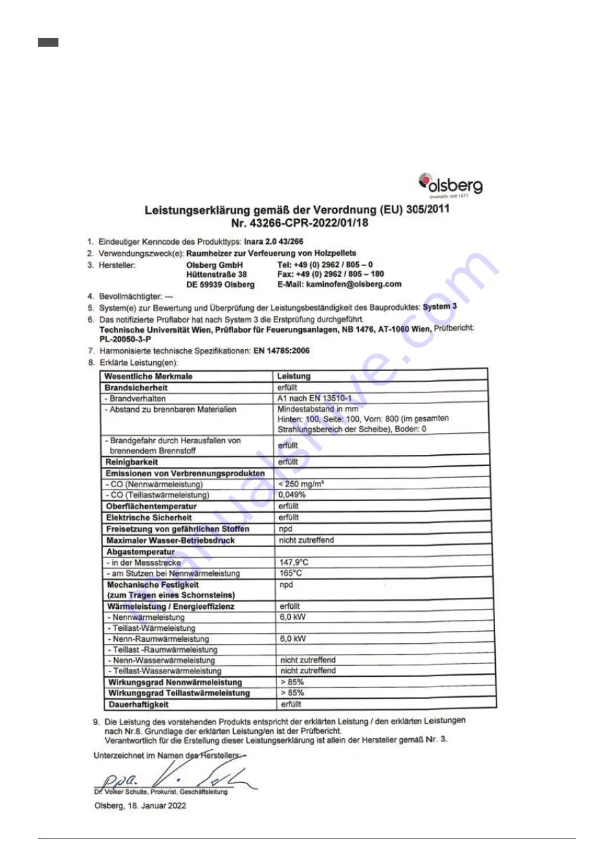 Olsberg ARINA 2.0 Installation Instructions Manual Download Page 50