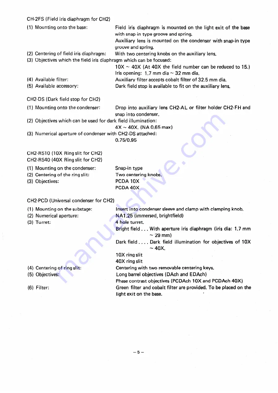 Olympus CH2 Series Скачать руководство пользователя страница 6