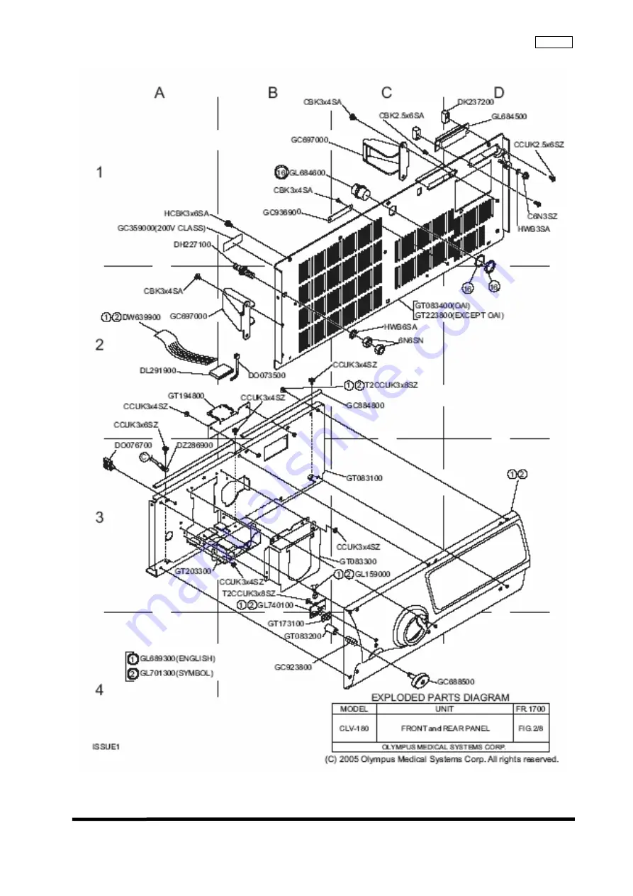 Olympus CLV-180 Maintenance Manual Download Page 70