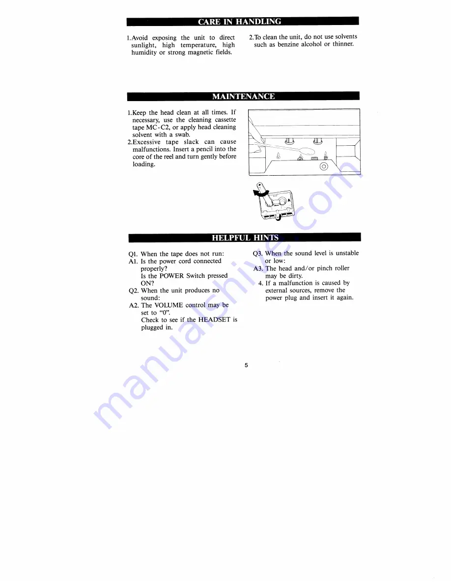 Olympus T1010 - Pearlcorder Transcriber Transcription Machine Microcassette Instruction Manual Download Page 6