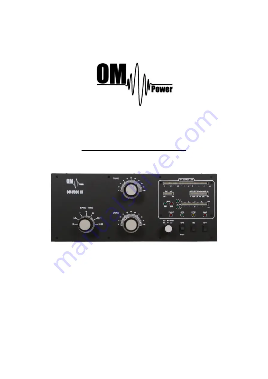 OM POWER OM3500 HF Instruction Manual Download Page 1