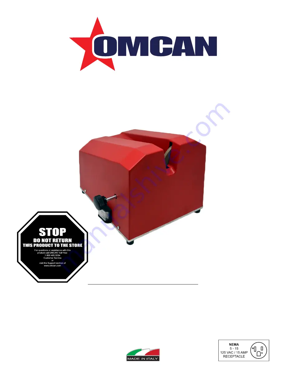 Omcan 10996 Instruction Manual Download Page 1