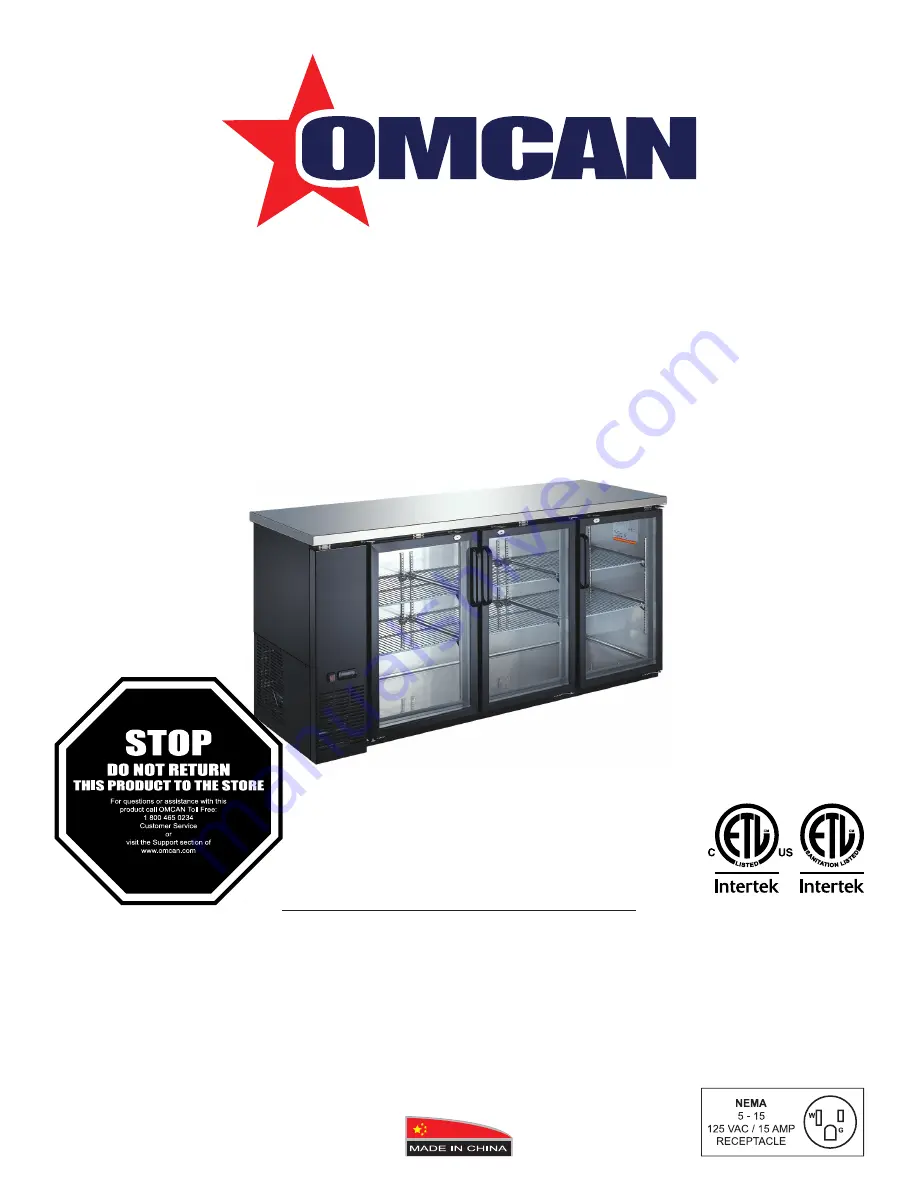 Omcan BB-CN-0020E-GH Instruction Manual Download Page 1