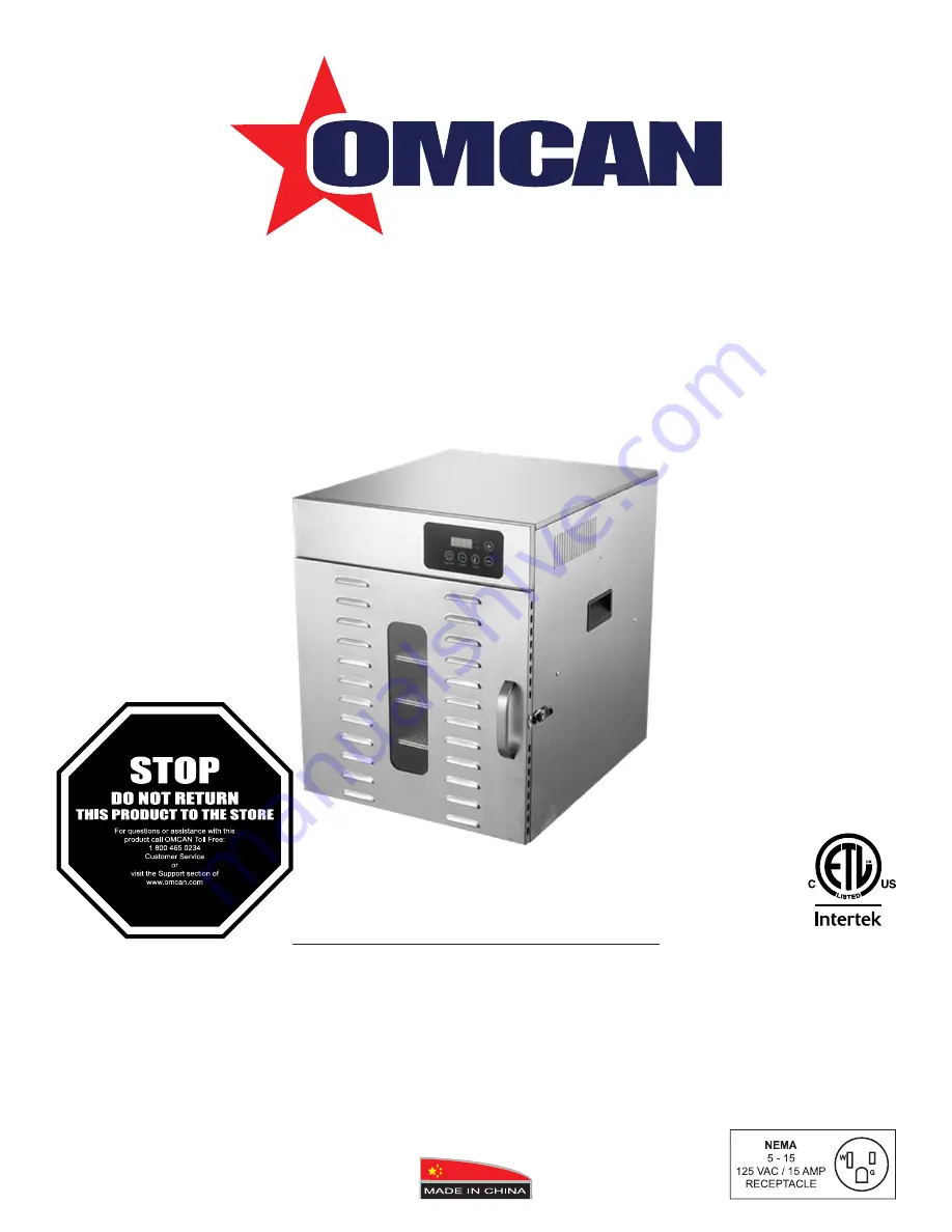 Omcan CE-CN-0012-E Instruction Manual Download Page 1