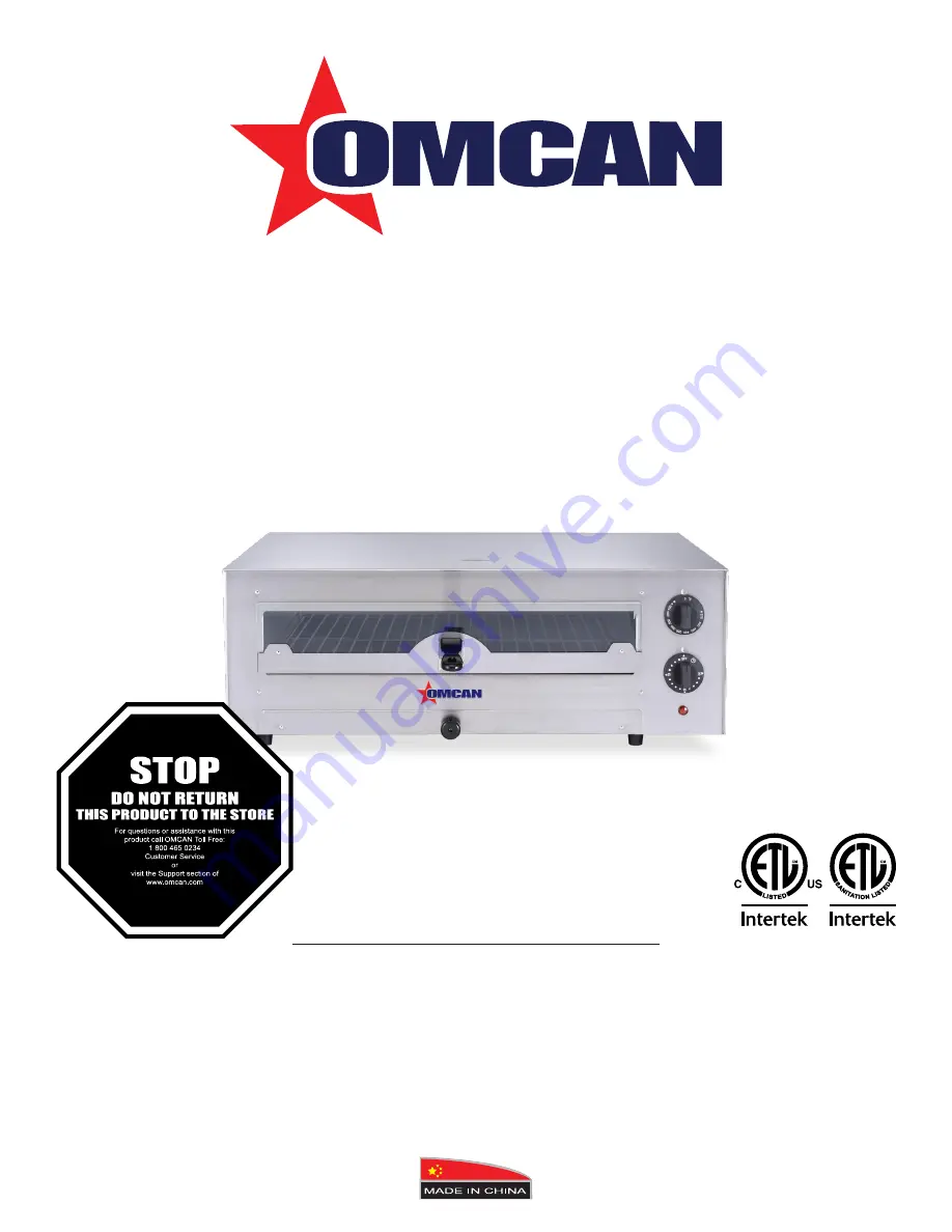 Omcan CE-CN-0016G Instruction Manual Download Page 1