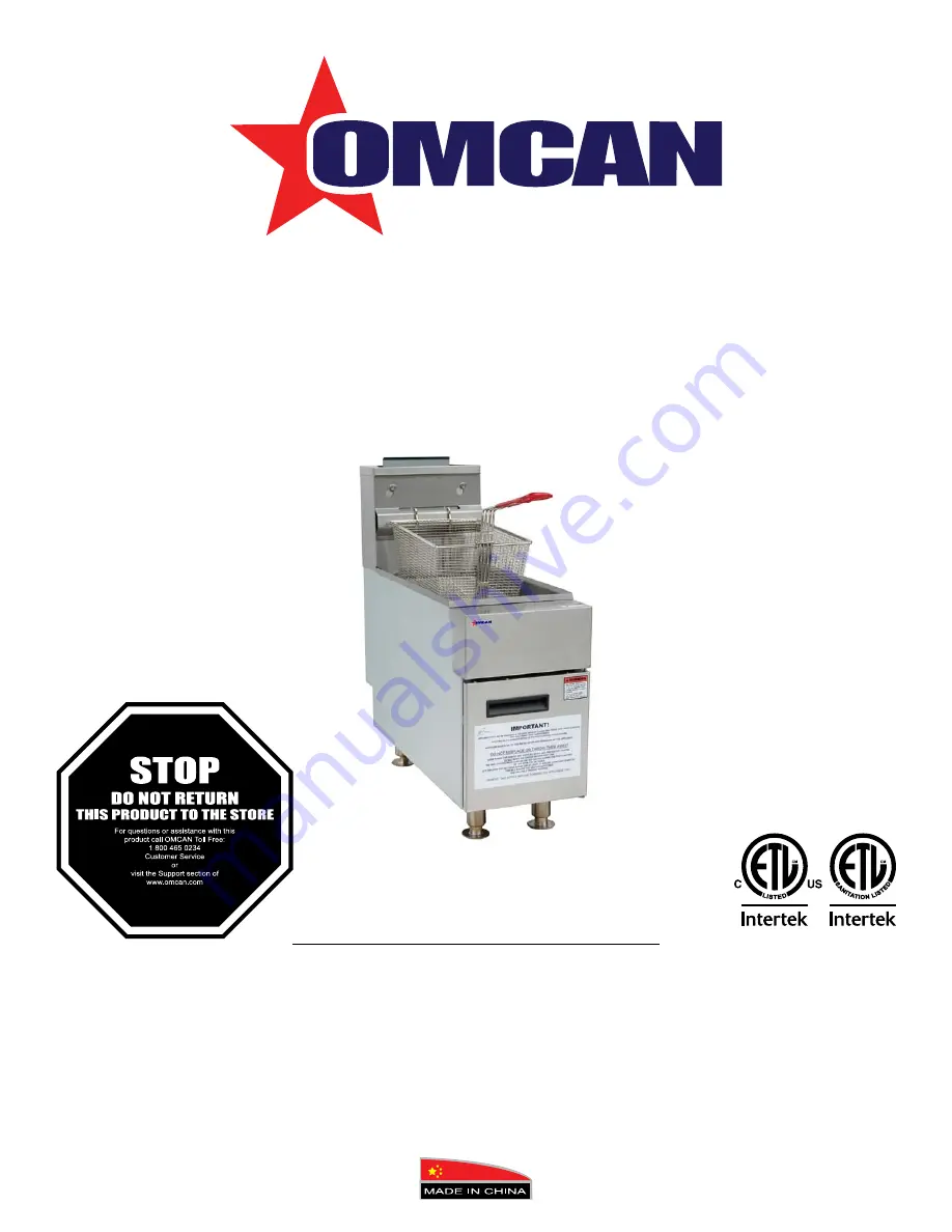 Omcan CE-CN-0025-CTN Instruction Manual Download Page 1