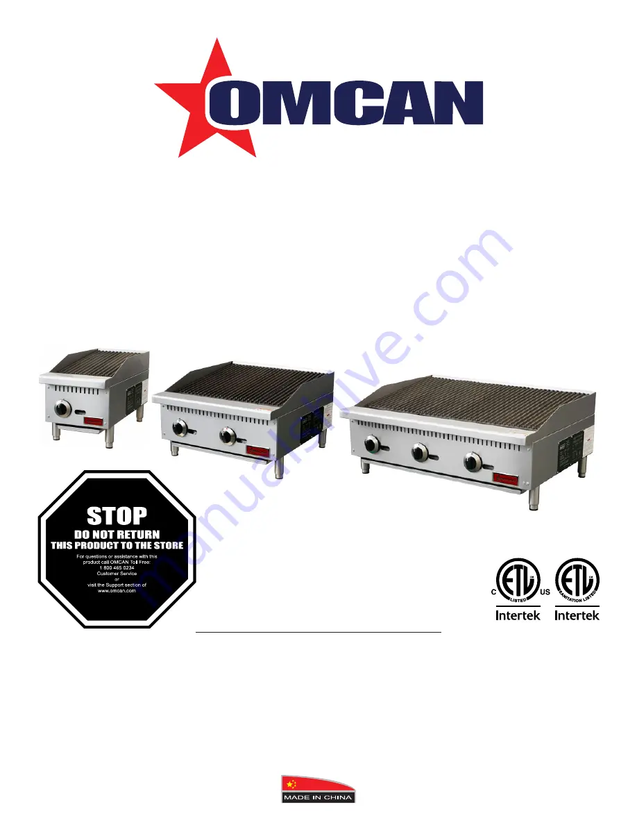 Omcan CE-CN-CB12-M Instruction Manual Download Page 1