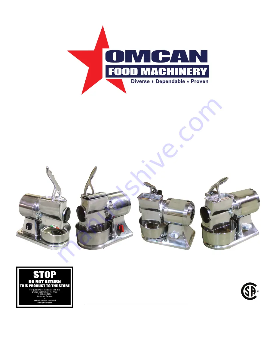 Omcan FGM Technical Specifications Download Page 1