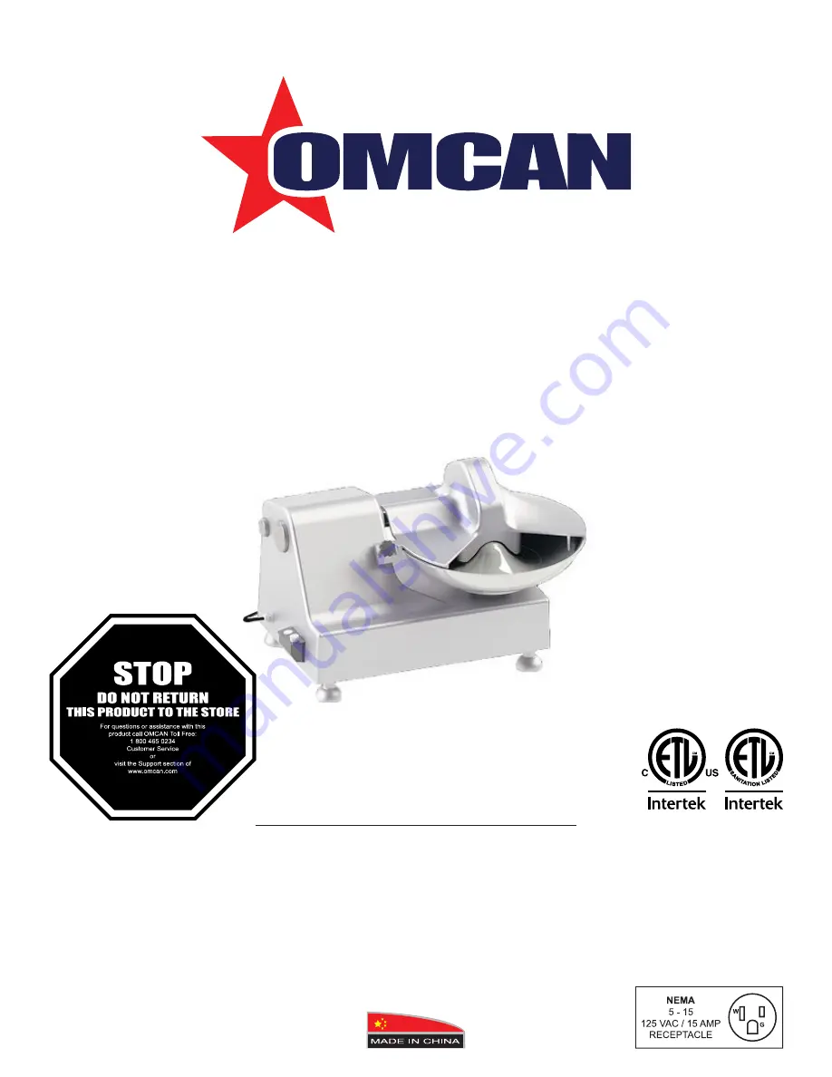 Omcan FP-CN-0010 Instruction Manual Download Page 1