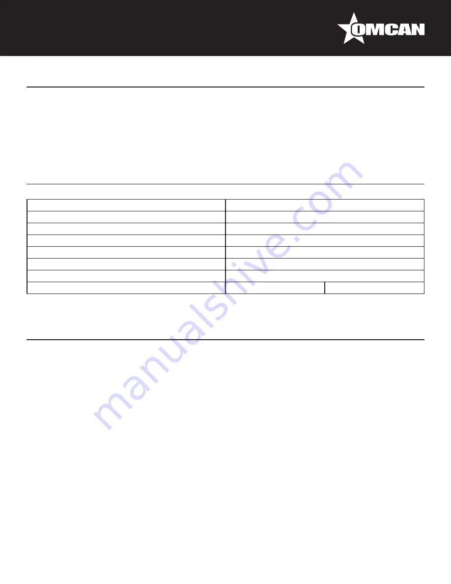 Omcan FP-CN-0185 Instruction Manual Download Page 6