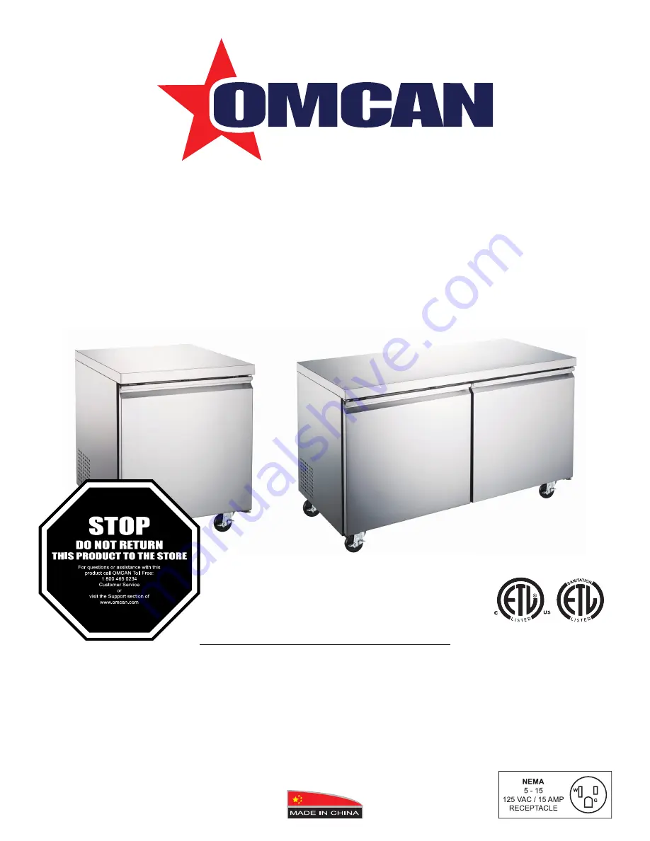 Omcan FR-CN-0686-HC Instruction Manual Download Page 1