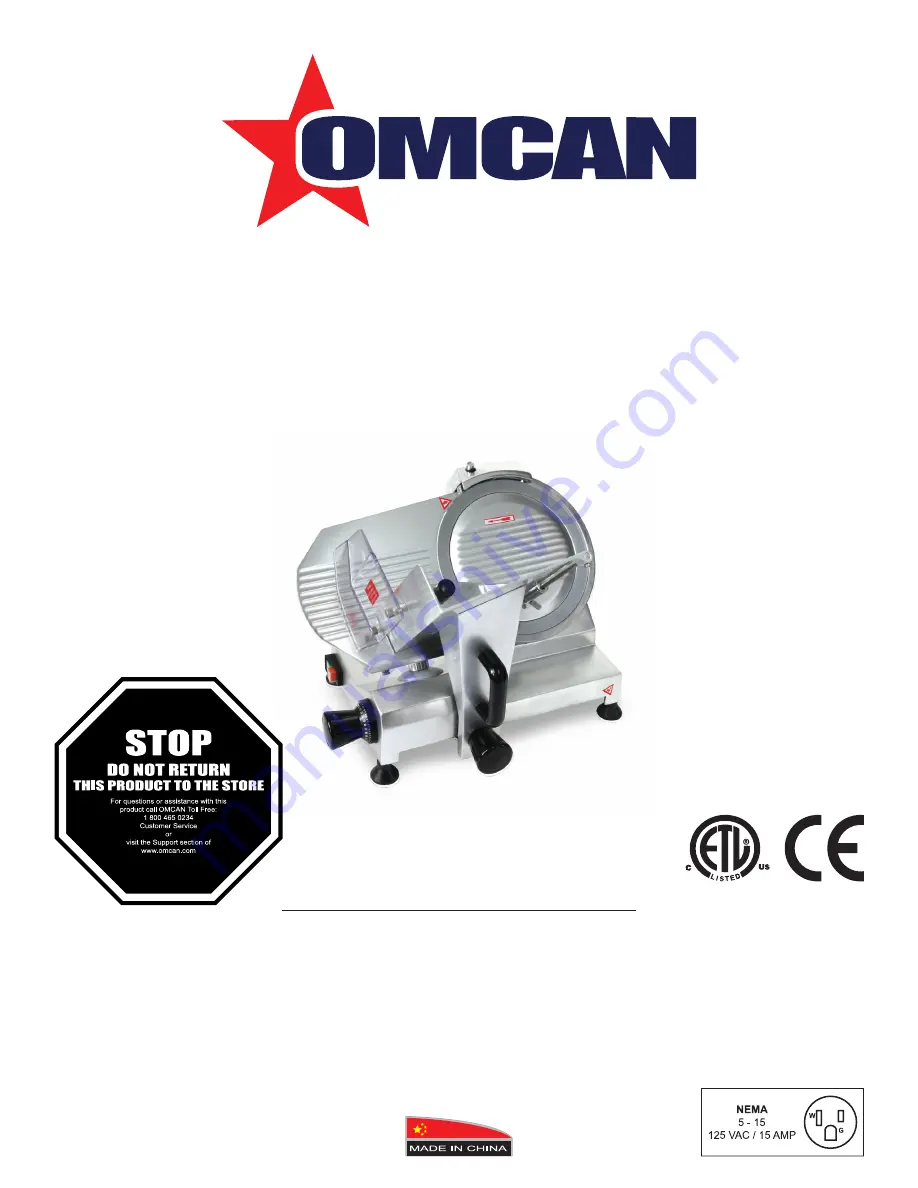 Omcan MS-CN-0220 Instruction Manual Download Page 1