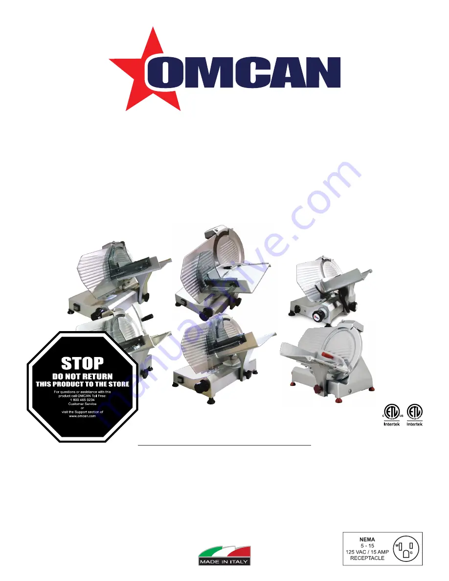 Omcan MS-IT-0220-B Скачать руководство пользователя страница 1