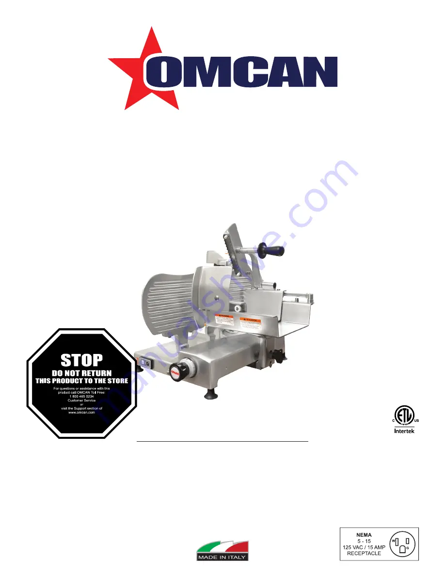 Omcan MS-IT-0313-H Скачать руководство пользователя страница 1