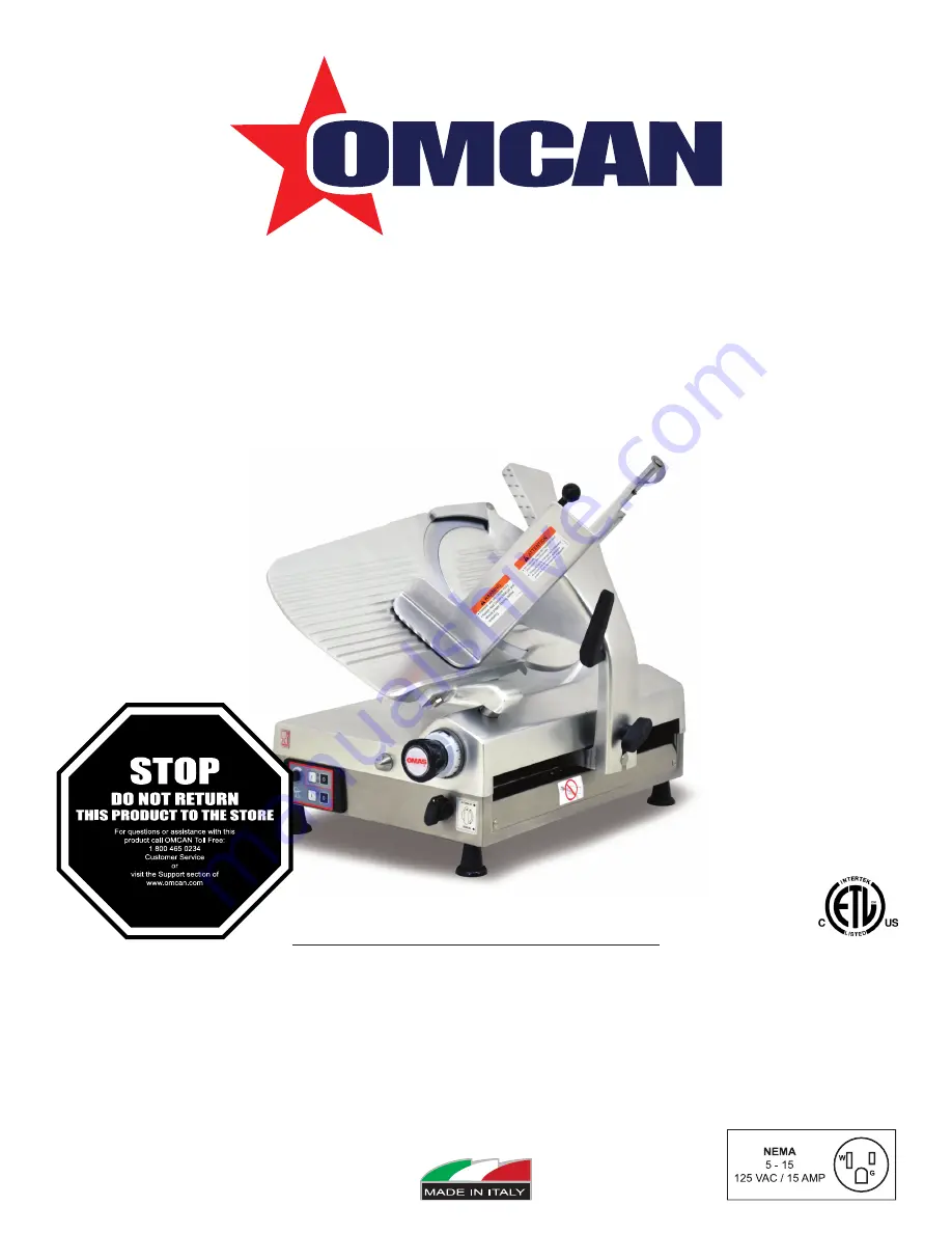 Omcan MS-IT-0330-A Instruction Manual Download Page 1