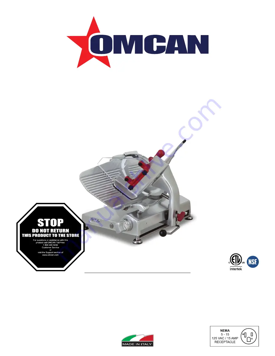 Omcan MS-IT-0330-C Скачать руководство пользователя страница 1