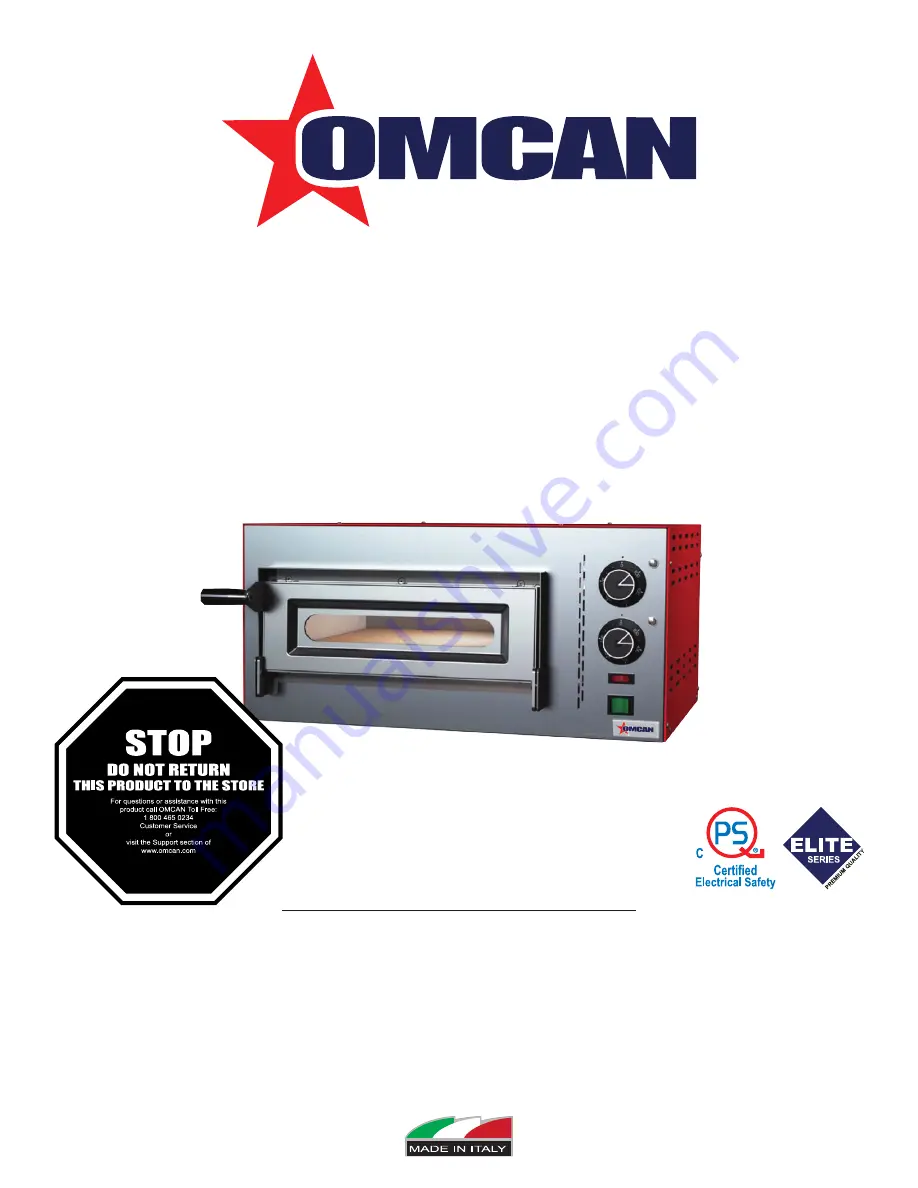 Omcan PE-IT-0005 Instruction Manual Download Page 1