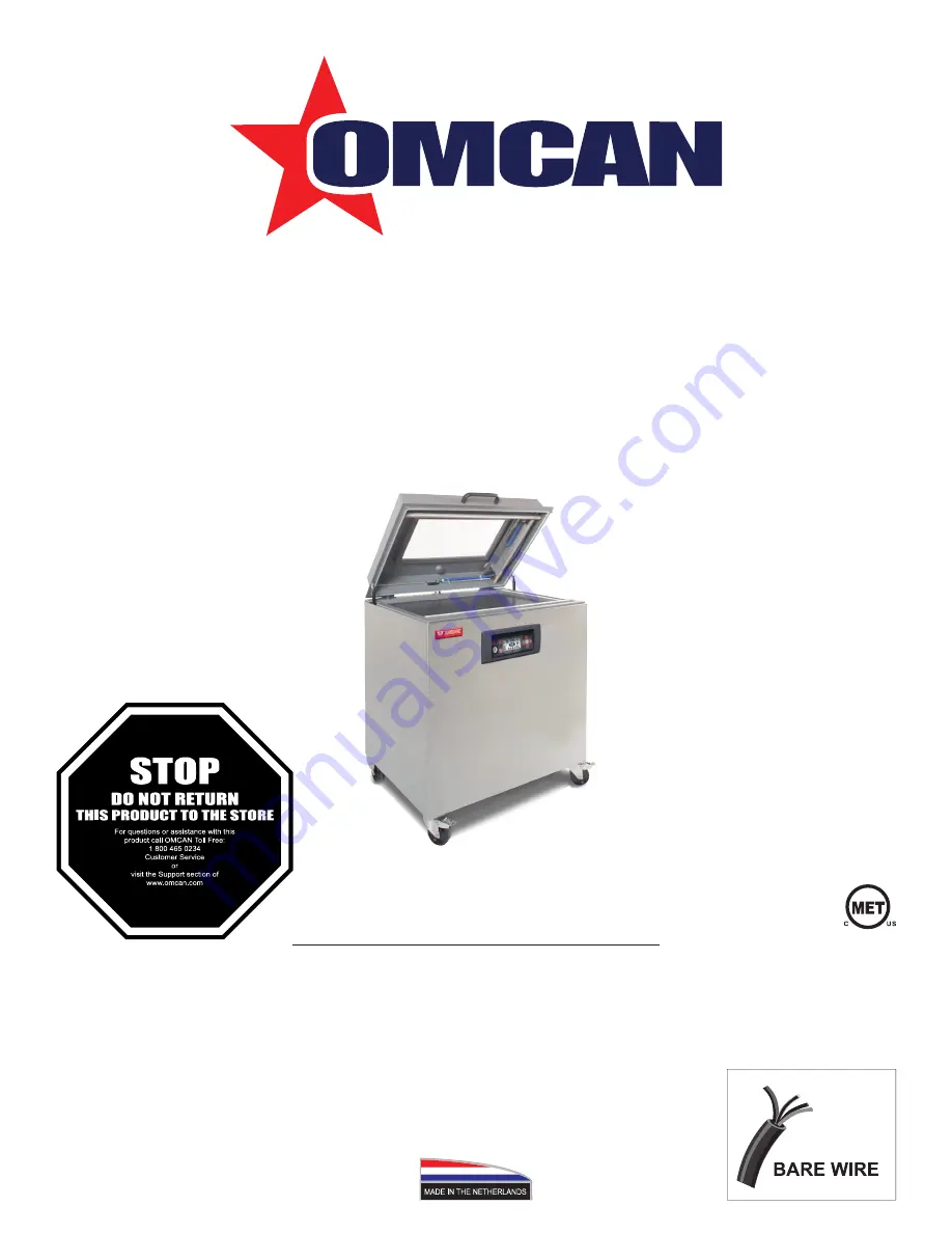 Omcan VP-NL-0040-M Instruction Manual Download Page 1