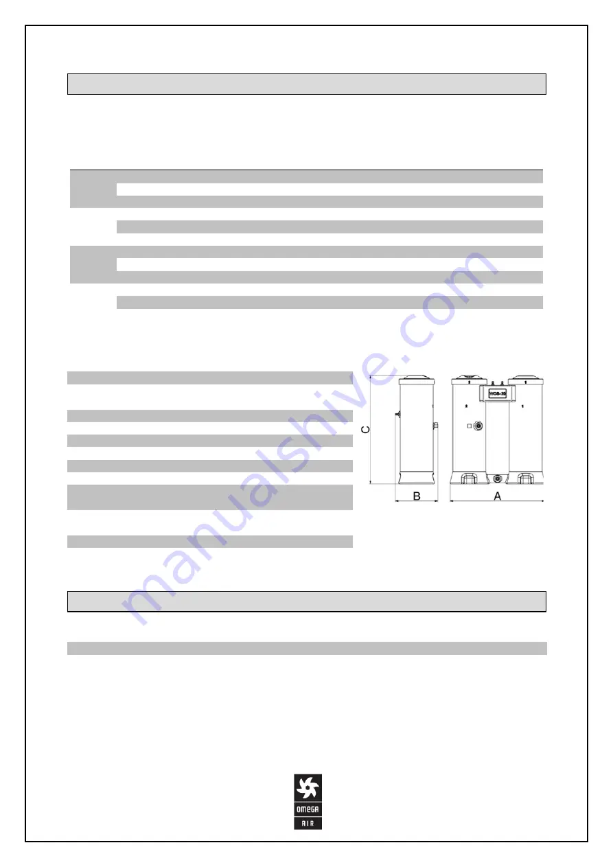 OMEGA AIR WOS Installation And Operating Manual Download Page 3