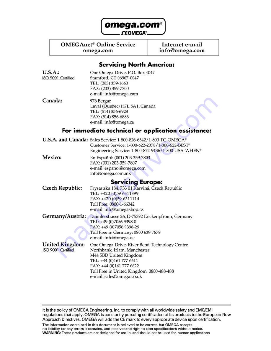 Omega Engineering AMC232LAN01 User Manual Download Page 2