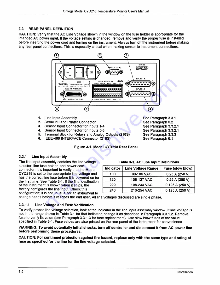 Omega Engineering CYD218 Series User Manual Download Page 20