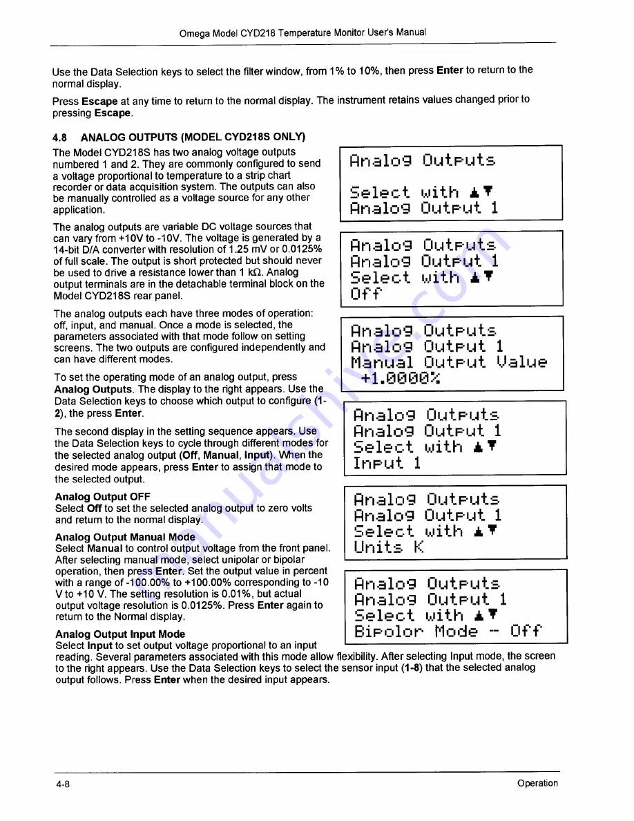 Omega Engineering CYD218 Series User Manual Download Page 32