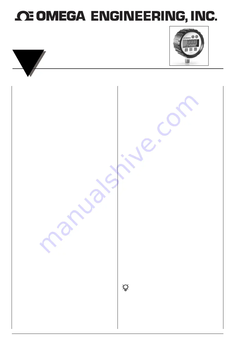 Omega Engineering DPG8000 Series Instruction Sheet Download Page 1