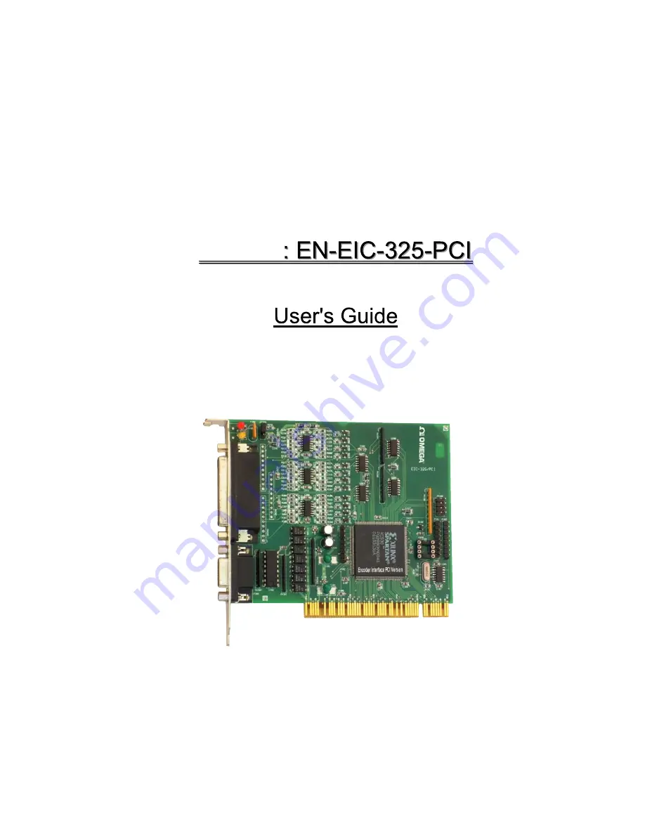 Omega Engineering EN-EIC-325-PCI Скачать руководство пользователя страница 3