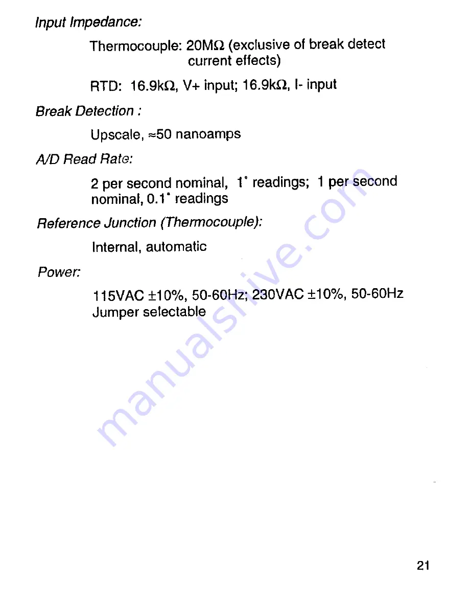 Omega DP462 Operator'S Manual Download Page 25