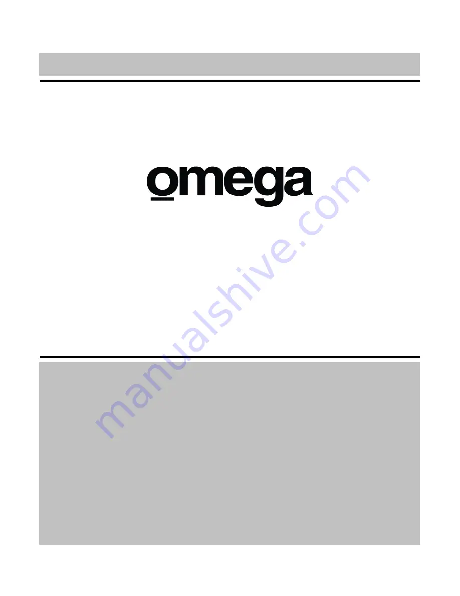 Omega OS450X Instructions For The Use And Care And Installation Download Page 1