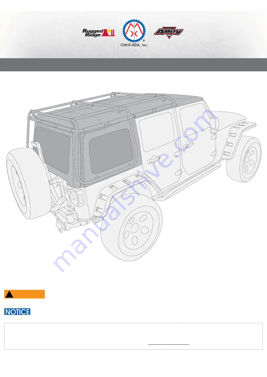 Omix-Ada EXO-Top Manual Download Page 1