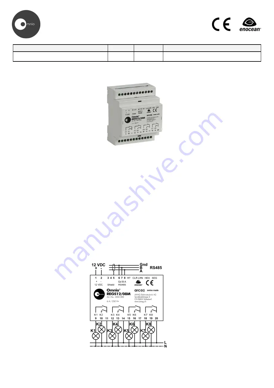Omnia REGS12/08M Скачать руководство пользователя страница 1