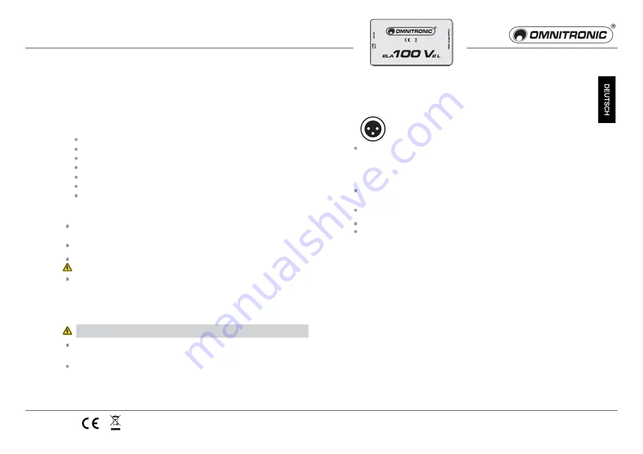 Omnitronic ELA 100 V 2 L User Manual Download Page 2