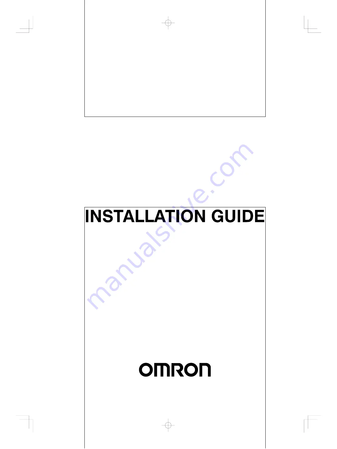 Omron C200HE-CPU -Z Series Installation Manual Download Page 1