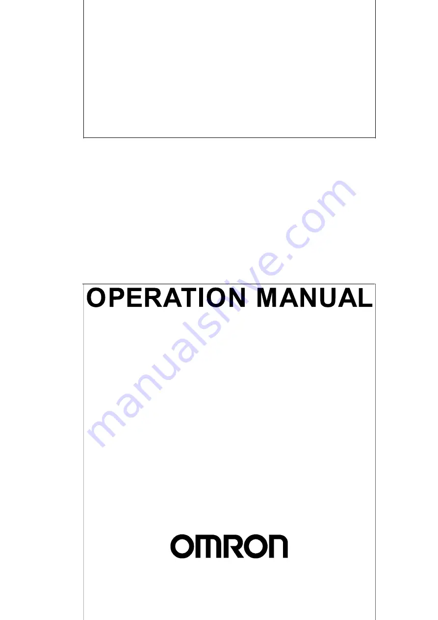 Omron CJ1M-CPU21 Скачать руководство пользователя страница 1