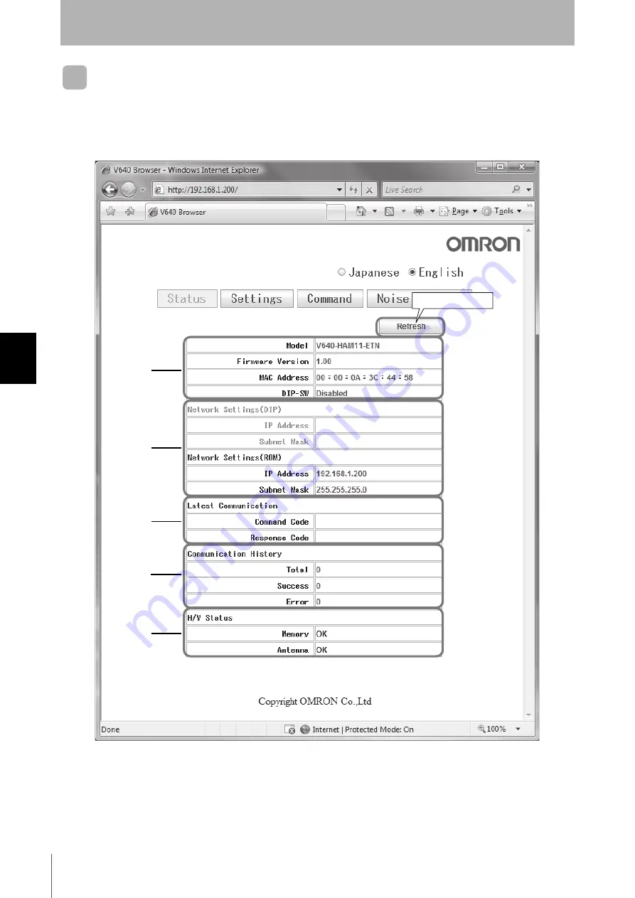 Omron V640 Series User Manual Download Page 58