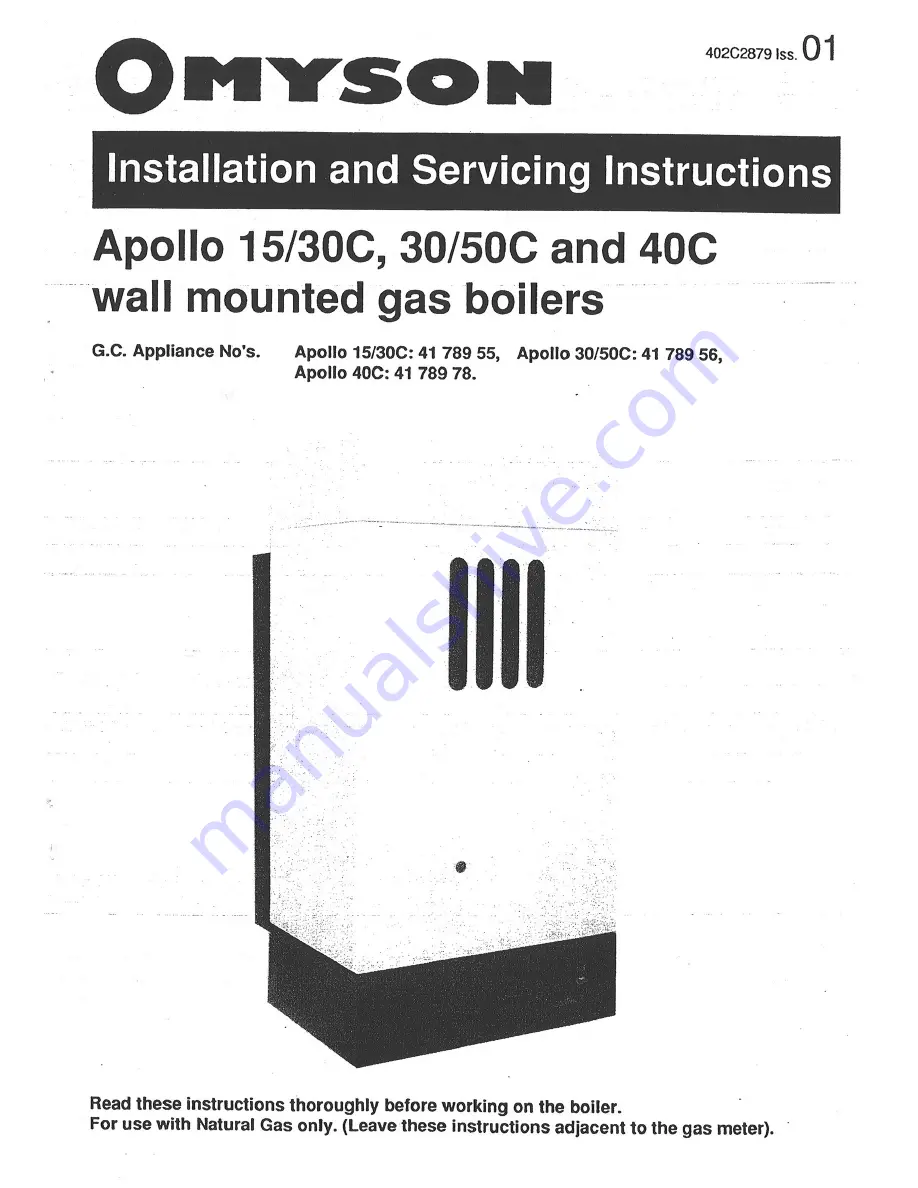 Omyson Apollo 15/30C Installation And Servicing Instructions Download Page 1